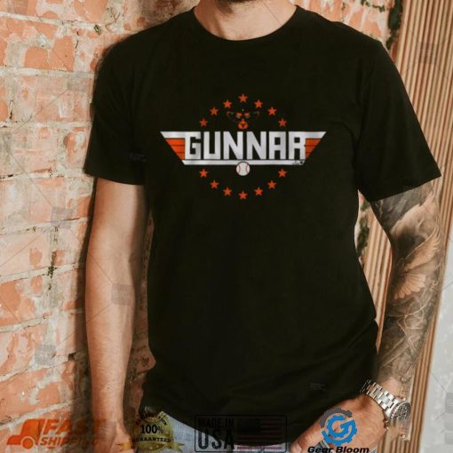BreakingT Youth Baltimore Orioles Gunnar Henderson ‘Topgun’ Black Graphic T Shirt
