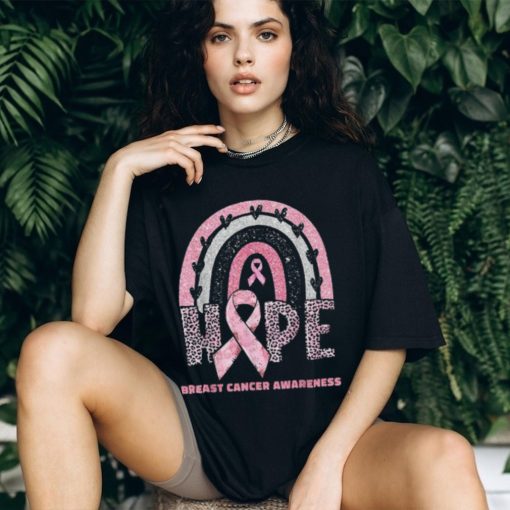 Breast Cancer Rainbow In October We Wear Pink Hope Support T Shirt