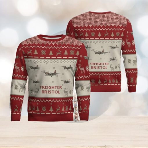 Bristol Freighter Aircraft Red Ugly Chrisrmas Sweater Aircraft Lover Veteran 3D Sweater Winter Gift