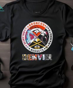 Broncos, Mammouth, Nuggets And Avalanche Denver Sports Teams Logo Shirt