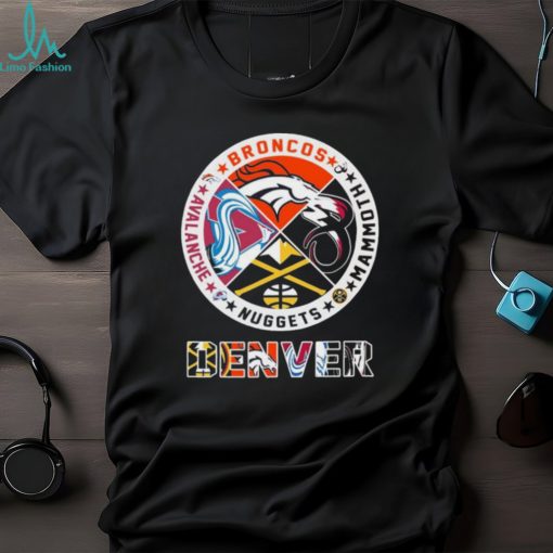 Broncos, Mammouth, Nuggets And Avalanche Denver Sports Teams Logo Shirt