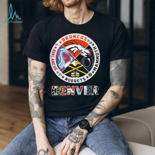 Broncos, Mammouth, Nuggets And Avalanche Denver Sports Teams Logo Shirt
