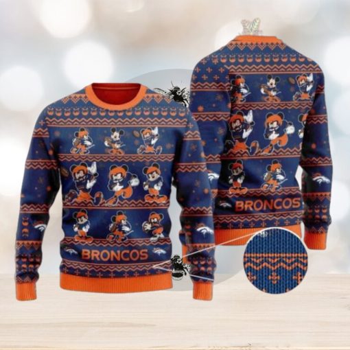 Broncos Mickey Mouse Knitted Ugly Christmas Sweater