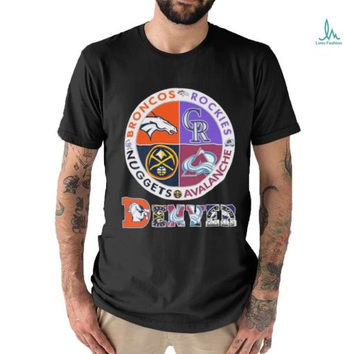 Broncos, Rockets, Nuggets And Avalanche Denver Sports Teams Logo Shirt