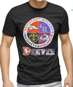 Broncos, Rockets, Nuggets And Avalanche Denver Sports Teams Logo Shirt