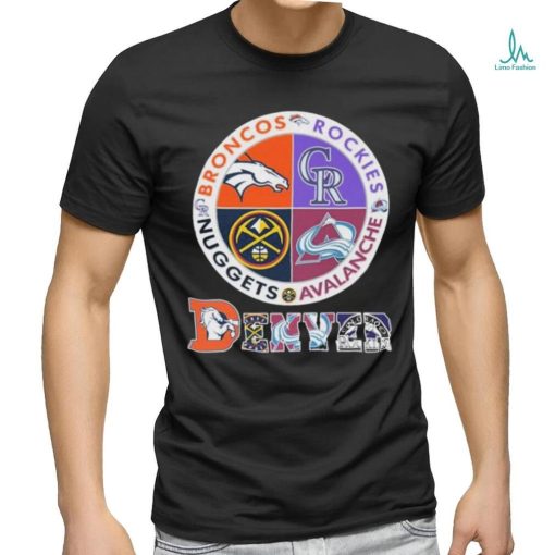 Broncos, Rockets, Nuggets And Avalanche Denver Sports Teams Logo Shirt