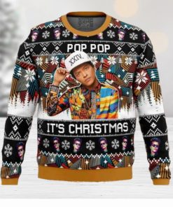 Bruno Mars Pop Pop It’s Christmas Xmas Gifts For Fan 2023 Ugly Christmas Sweater