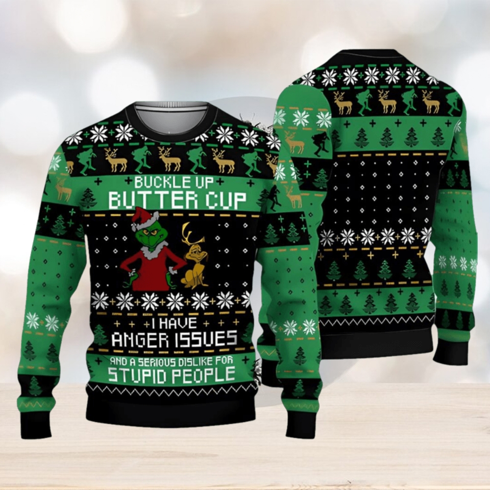 Buckle Up Butter Cup Ugly Christmas Sweater