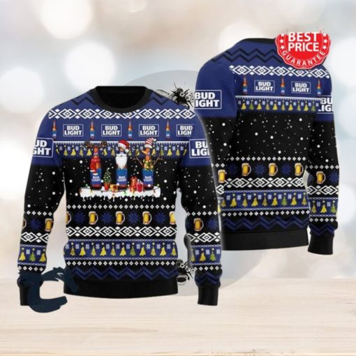 Bud Light Beer Reindeer Snowflake Christmas Ugly Sweater