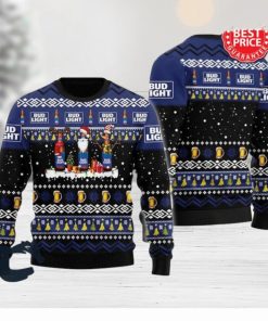 Bud Light Beer Reindeer Snowflake Christmas Ugly Sweater