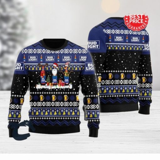 Bud Light Beer Reindeer Snowflake Christmas Ugly Sweater