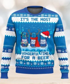 Bud Light It’s The Most Wonderful Time For A Beer Christmas Ugly Sweater Special Gift For Xmas