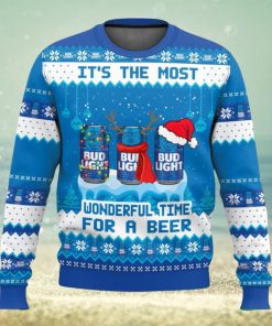 Bud Light It’s The Most Wonderful Time For A Beer Christmas Ugly Sweater Special Gift For Xmas