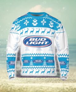 Bud Light Pine Trees n Reindeer Beer Loves ugly Gift Christmas Sweatshirt Bud Light gift 3D Sweater