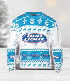 Bud Light Pine Trees n Reindeer Beer Loves ugly Gift Christmas Sweatshirt Bud Light gift 3D Sweater