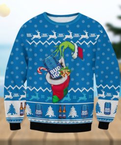 Bud Light The Grinch Hand Santa Ugly Christmas Sweater