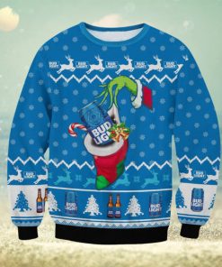 Bud Light The Grinch Hand Santa Ugly Christmas Sweater