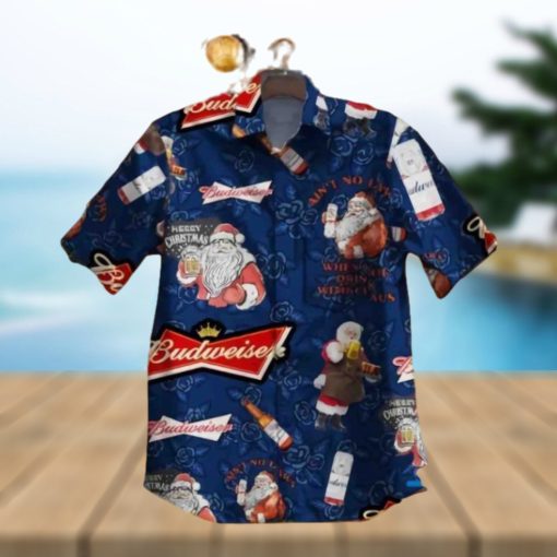 Budweiser Beer & Xmas Cheer Hawaiian Shirt, Funny Xmas Gifts