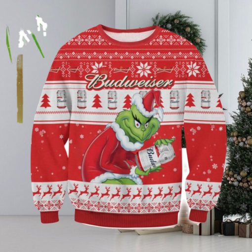 Budweiser Grinch AOP Ugly Christmas Sweater Christmas Gift For Men And Women