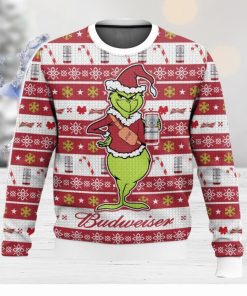 Budweiser Grinch All Over Printed Ugly Christmas Sweater 2023 Christmas Gift Ideas Holiday Gift