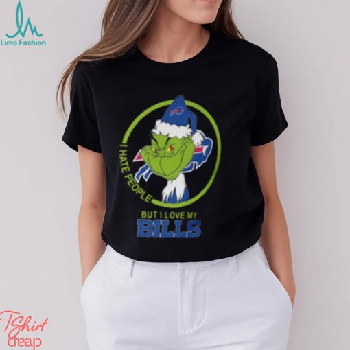 Buffalo Bills NFL Christmas Grinch Shirt I Hate People But I Love My Buffalo Bills