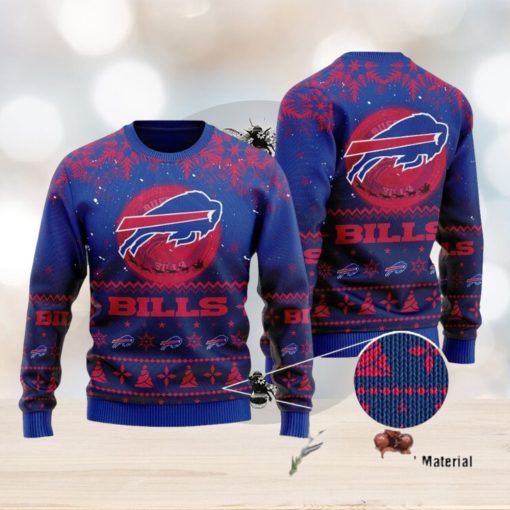 Buffalo Bills Santa Claus In The Moon Ugly Christmas Sweater Perfect Holiday Gift