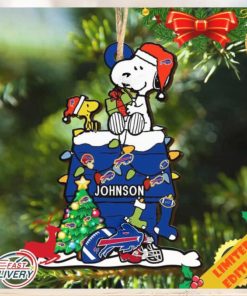 Buffalo Bills Snoopy NFL Christmas Ornament Personalized Your Name