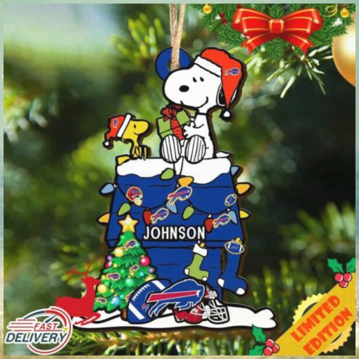 Buffalo Bills Snoopy NFL Christmas Ornament Personalized Your Name