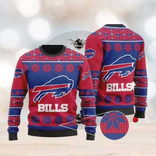 Buffalo Bills Snowflakes Pattern Ugly Christmas Sweaters