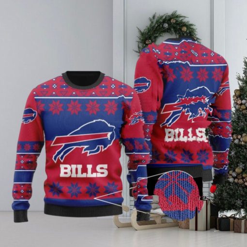 Buffalo Bills Snowflakes Pattern Ugly Christmas Sweaters