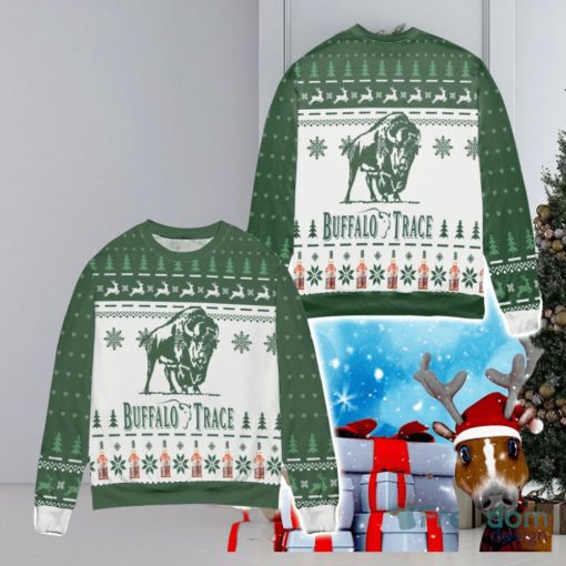 Buffalo Trace Kentucky Straight Bourbon Whiskey Reindeer Ugly Christmas Sweater