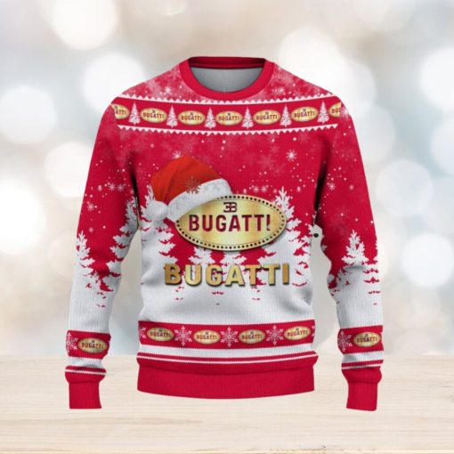 Bugati Ugly Christmas Sweater Car Lovers Santa Hat Tree Christmas For Fans Gift