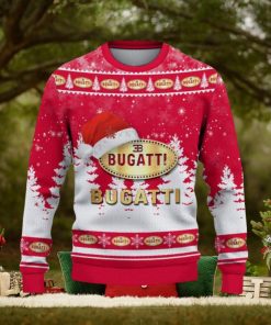 Bugati Ugly Christmas Sweater Car Lovers Santa Hat Tree Christmas For Fans Gift