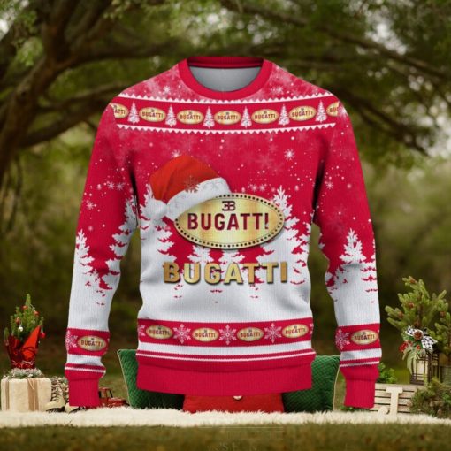 Bugati Ugly Christmas Sweater Car Lovers Santa Hat Tree Christmas For Fans Gift