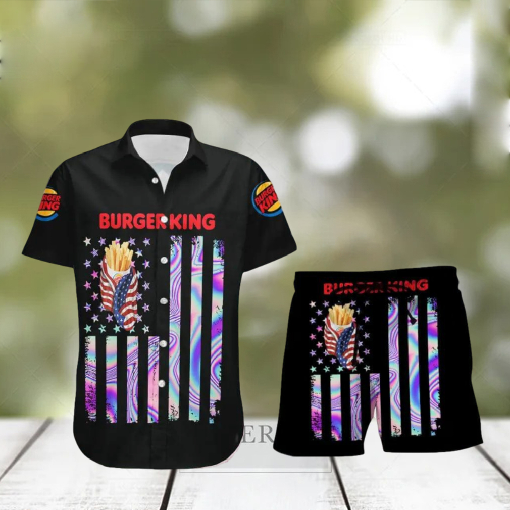 Burger King USA Flag Aloha Summer Beach Hawaiian Combo Shirt And Short Gift Hawaiian For Mens Burger King USA Flag Aloha Summer Beach Hawaiian Combo Shirt And Short Gift Hawaiian For Mens