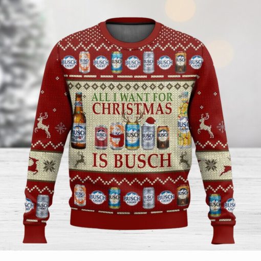 Busch Beer Christmas All Over Printed Ugly Christmas Sweater 2023 Christmas Gift Ideas Holiday Gift