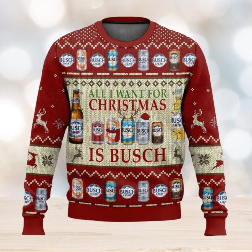 Busch Beer Christmas All Over Printed Ugly Christmas Sweater 2023 Christmas Gift Ideas Holiday Gift