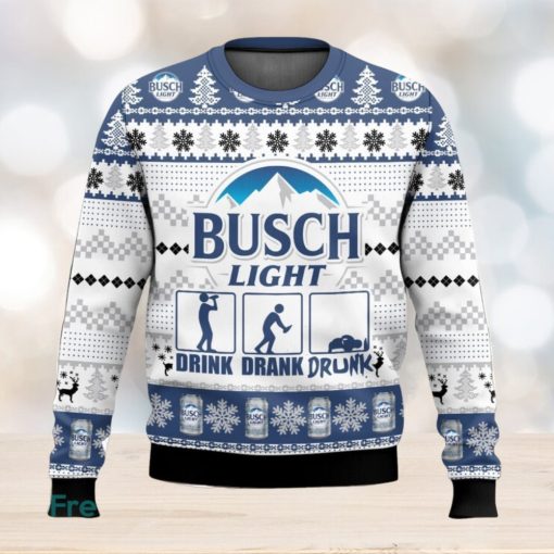 Busch Light Drunk All Over Printed Ugly Christmas Sweater 2023 Christmas Gift Ideas Holiday Gift