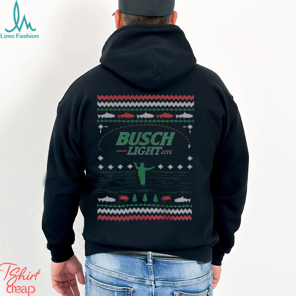 Busch Light Trout Fishing Ugly Christmas Shirt - Limotees