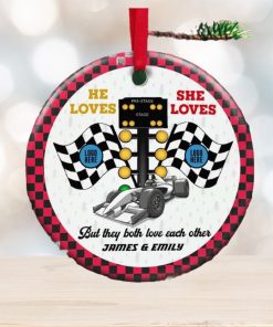 But They Both Love Each Other, Couple Gift, Personalized Ceramic Ornament, Christmas