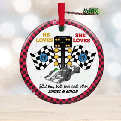 But They Both Love Each Other, Couple Gift, Personalized Ceramic Ornament, Christmas