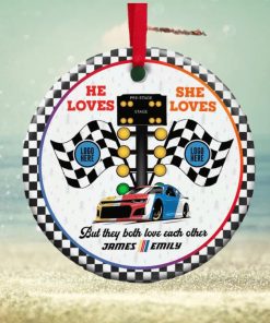 But They Both Love Each Other, Personalized Ornament, Racing Couple Ornament