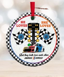 But They Both Love Each Other, Personalized Ornament, Racing Couple Ornament