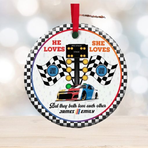 But They Both Love Each Other, Personalized Ornament, Racing Couple Ornament