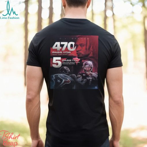 CJ Stroud 470 Pass YDs And 5 Pass TDs For Single Game Rookie Record Unisex T Shirt