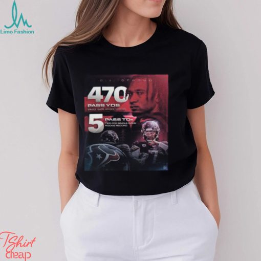 CJ Stroud 470 Pass YDs And 5 Pass TDs For Single Game Rookie Record Unisex T Shirt