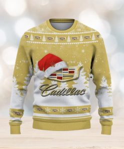 Cadillac Ugly Christmas Sweater Car Lovers Santa Hat Tree Christmas For Fans Gift