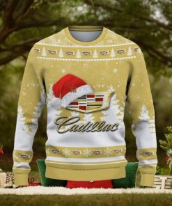 Cadillac Ugly Christmas Sweater Car Lovers Santa Hat Tree Christmas For Fans Gift