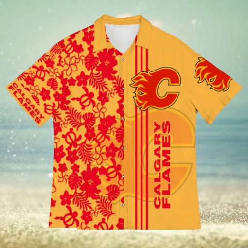 Calgary Flames American Sports Team Flower Beach Tree Hawaiian Shirt