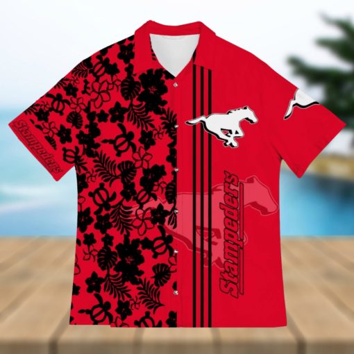 Calgary Stampeders American Sports Team Flower Beach Tree Hawaiian Shirt